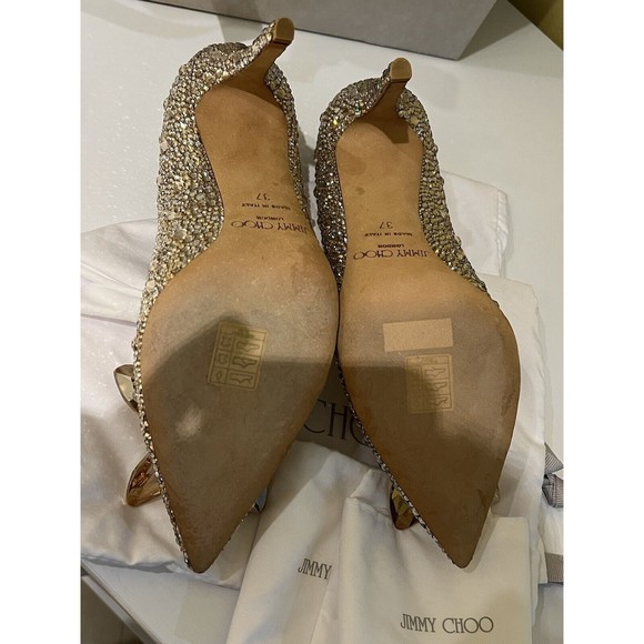 Jimmy Choo Alia Crystal Covered Pointy Toe Pumps 💯% Authentic - Picture 5 of 11